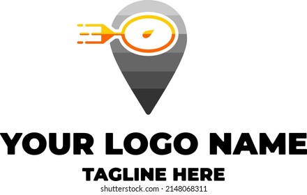 combinación de diseño de bifurcación y logotipo de la tecnología de localización del pin vectorial