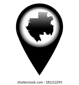 Vector pin with the map in - Gabon