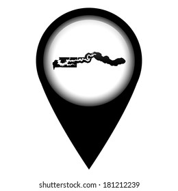 Vector pin with the map in - Gambia