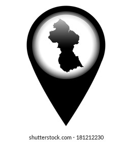 Vector pin with the map in - Guinea