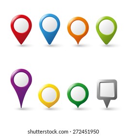 Vector pin map icon mark symbol location colorful 3d collection