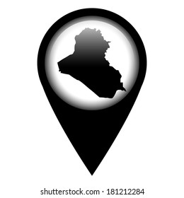 Vector pin with the map in - Iraq