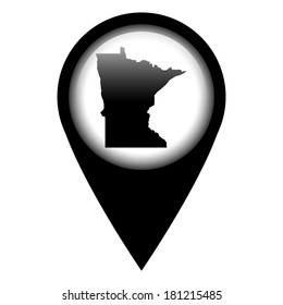 Vector pin with the map in - Minnesota
