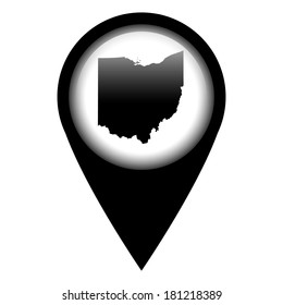 Vector pin with the map in - Ohio