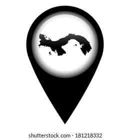 Vector pin with the map in - Panama