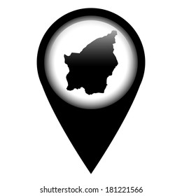Vector pin with the map in - San Marino