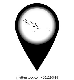 Vector pin with the map in - Solomon Islands