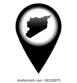 Vector pin with the map in - Syria