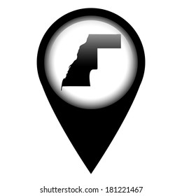 Vector pin with the map in - Western Sahara