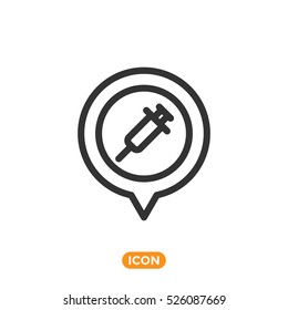 Vector Pin of Medical Center