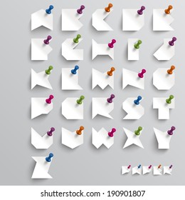 Vector Pin Pointed Paper Alphabet Set