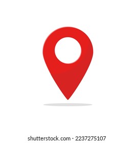 El símbolo del pin vector indica la ubicación del mapa de gps