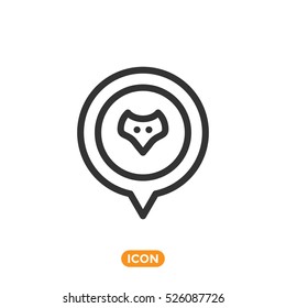 Vector Pin of Zoo. Animal on Map Sign