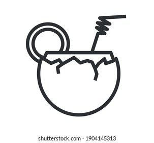 vector pina colada tropical cocktail. illustration summer alcohol drink.
