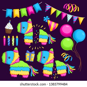a vector of pinata and party stuff