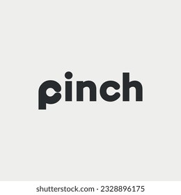 Vector pinch minimal text logo design