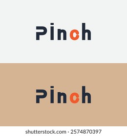 Vector pinch minimal text logo design
