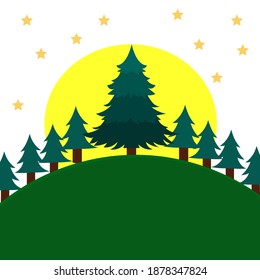 vector pine tree in welcoming Christmas