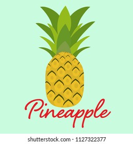 Vector pineapple background. Exotic tropical fruit. Summer fruits for healthy lifestyle. Pineapple fruit. Vector illustration. Pineapple illustration, typography, t-shirt graphics, vectors