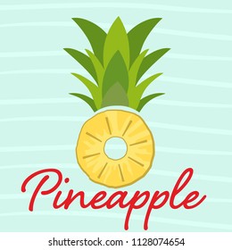 Vector pineapple background. Exotic tropical fruit. Summer fruits for healthy lifestyle. Pineapple fruit. Vector illustration. Pineapple illustration, typography, t-shirt graphics, vectors