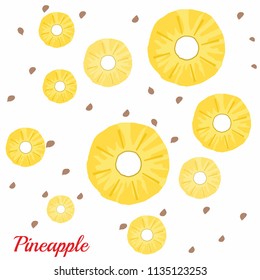 Vector pineapple background. Exotic tropical fruit. Summer fruits for healthy lifestyle. Vector illustration. Pineapple illustration, typography, t-shirt graphics, vectors.