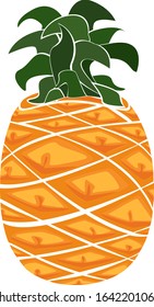 Vector pineapple. Bright and juicy.