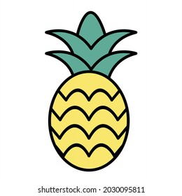  Vector Pineapple Filled Outline Icon Design
