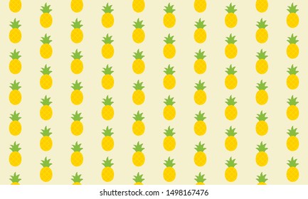 Vector Pineapple fruit pattern design illustration for printing on paper, wallpaper, covers, textiles, fabrics, for decoration, decoupage, and other.