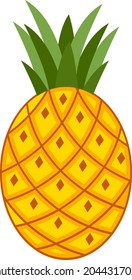 Vector pineapple fruit.Summer fruit for a healthy lifestyle.