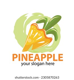 vector pineapple heart with crown smiling