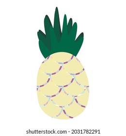Vector pineapple icon isolated on white background. Simple modern flat illustration. 