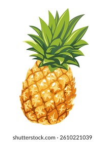 Vector Pineapple Illustration Isolated On A White Background. 