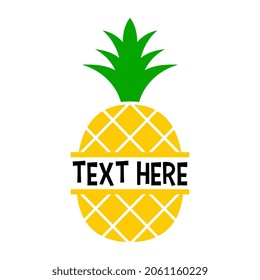 Vector Pineapple Name Frame on White Background