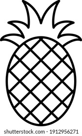 Diseño del icono de contorno de piña vectorial
