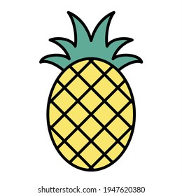 Vector Pineapple Outline Icon Design
