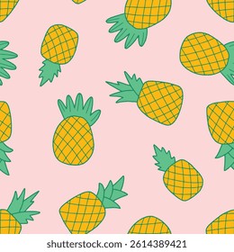 Vector Pineapple Pattern Repeat Seamless for Wallpaper Background Cover Packaging