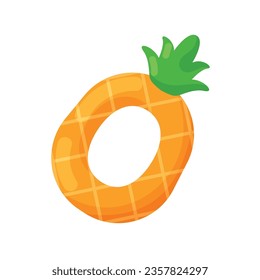 Vector pineapple pattern swimming ring isolated