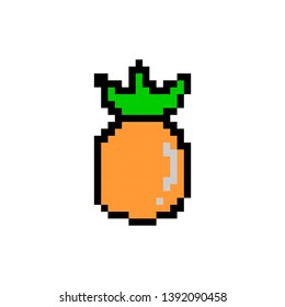 Vector pineapple pixel art color