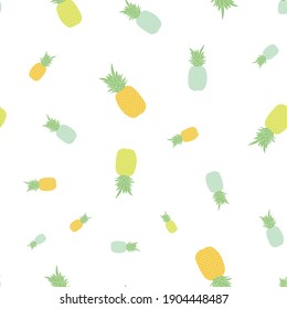 Vector pineapple seamless repeat pattern design background. Creative fruits texture for fabric,
wrapping, textile, wallpaper, apparel. Surface pattern design.