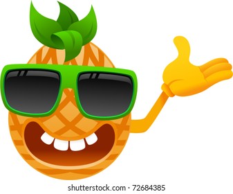 vector pineapple showing-pineapple character series