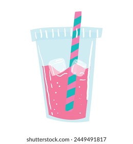 Vector pineapple tropical fruit cocktail vector illustration.