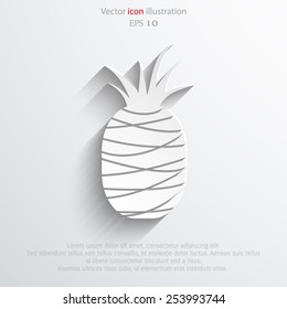 Vector pineapple web flat icon. Eps 10.