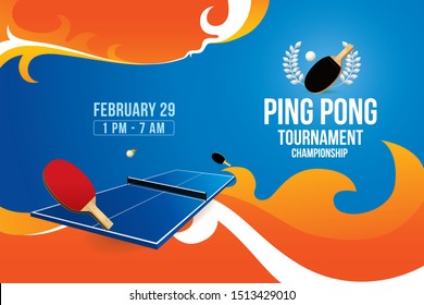 Vector of ping pong background. Sports concept