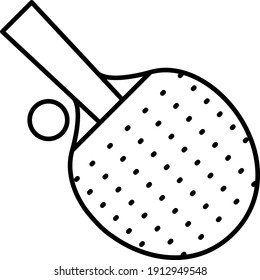 Vector Ping Pong Outline Icon Design
