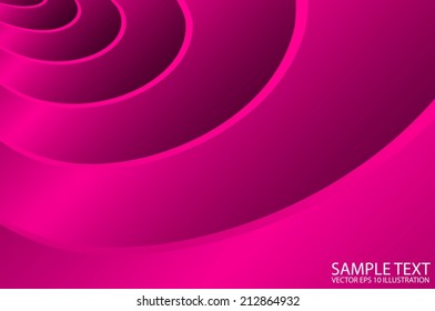 Vector pink abstract curved background illustration - Artistic pink vector shiny template