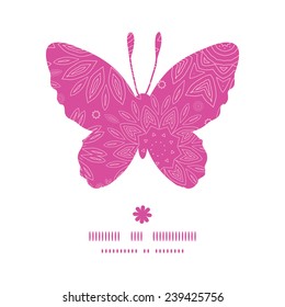 Vector pink abstract flowers texture butterfly silhouette pattern frame