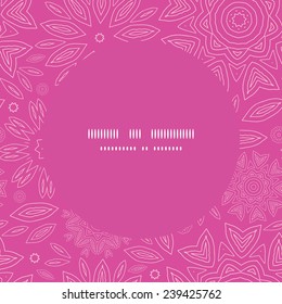 Vector pink abstract flowers texture frame seamless pattern background