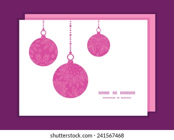 Vector pink abstract flowers texture Christmas ornaments silhouettes pattern frame card template