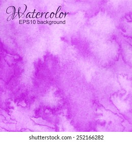 Vector pink abstract hand drawn watercolor background.