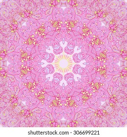 Vector pink abstract round seamless pattern